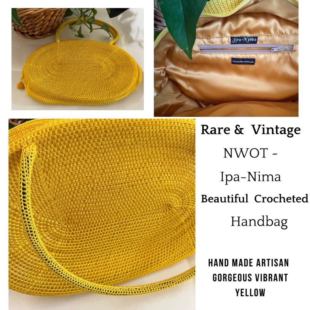RARE & VINTAGE ☀️ IPA - NIMA ☀️HAND MADE YELLOW HANDBAG